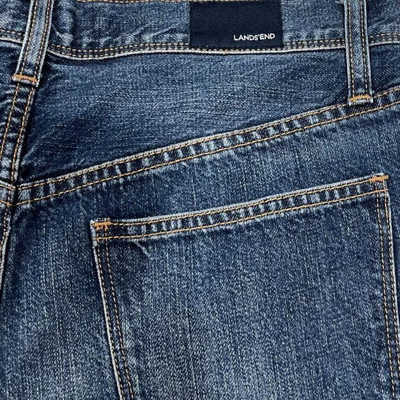 Lands' End Women's Medium Wash Straight Leg Denim Jeans, Size 8 - Picture 4 of 5